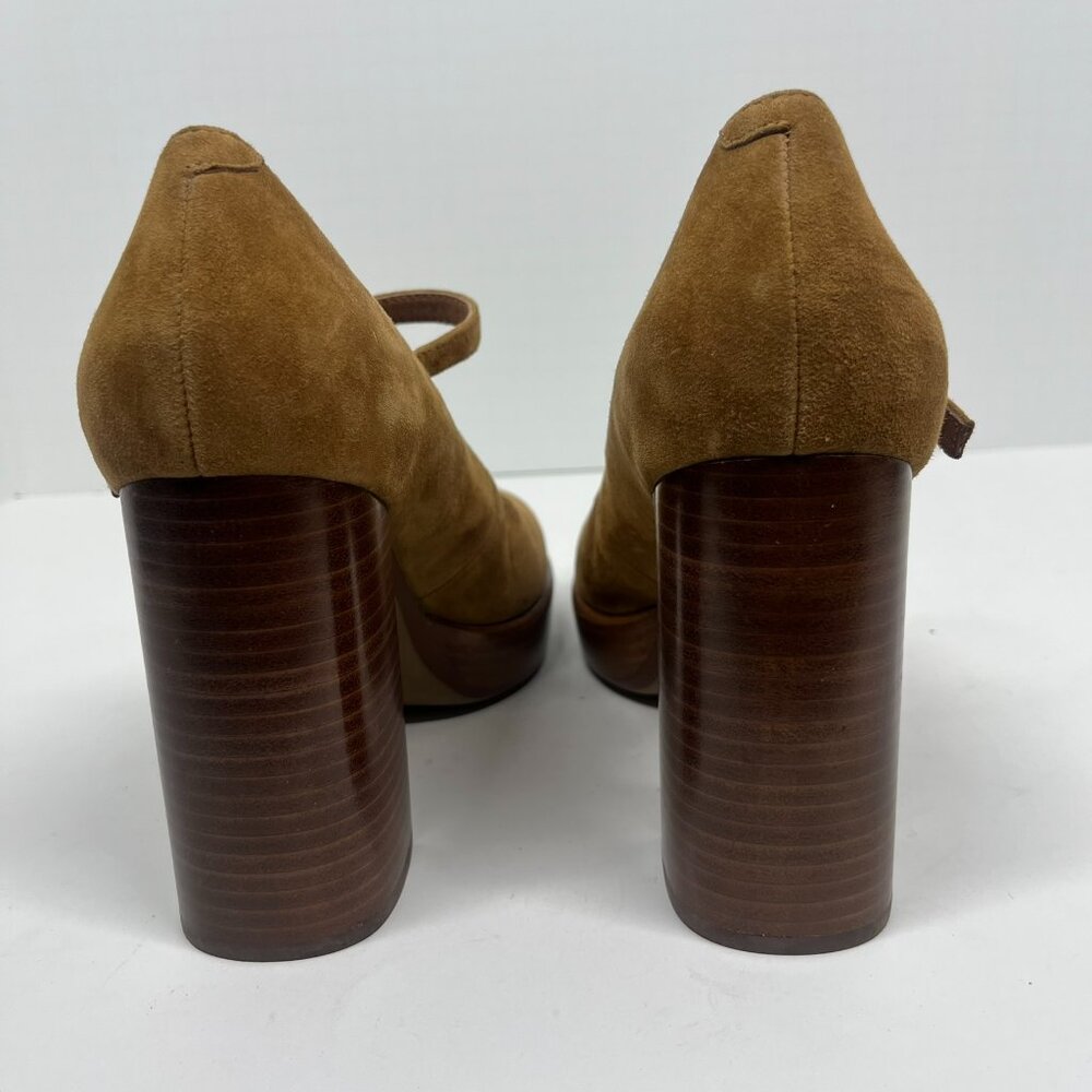 Jeffrey Campbell Brown Suede Platform 'Mary Ann' Mary Jane Block Heels Sz. 8 - Picture 7 of 9